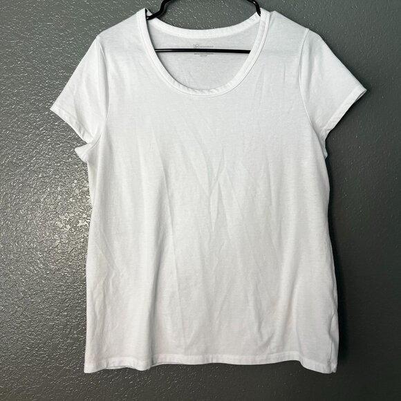 No Boundaries Women’s T-Shirt XL White Short Sleeve Scoop Neck Basic Top - Picture 1 of 3